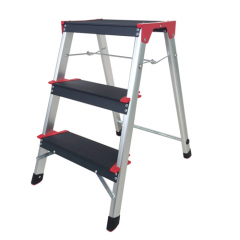 ALUMINIUM LADDER WITH WIDER STEPS SINGLE SIDED 3 STEPS