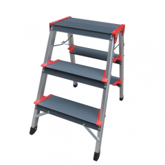ALUMINIUM LADDER WITH WIDER STEPS DOUBLE SIDED 3 STEPS