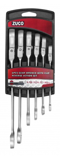 6pcs Gear wrench with flip reverse action set