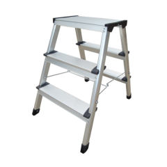 ALUMINIUM HANDY STEP LADDER DOUBLE SIDED 3 STEPS