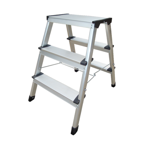 ALUMINIUM HANDY STEP LADDER DOUBLE SIDED 3 STEPS