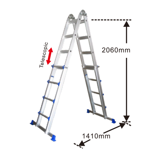 TELESCOPIC ALUMINIUM LADDER 4X4