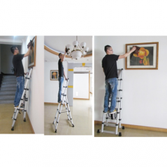 TELESCOPIC ALUMINIUM STEP LADDER 4 + 6