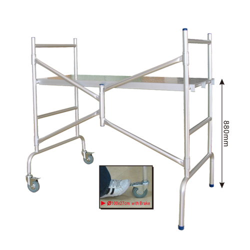 ALUMINIUM FOLDABLE SCAFFOLDING WITH EXPANDING LEG