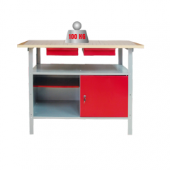 METAL WORKBENCH WITH CUPBOARD 120CM